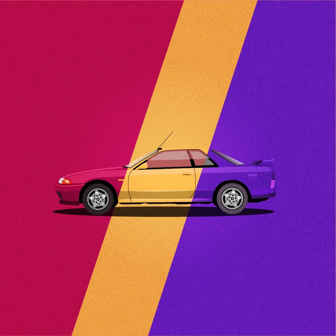 01 retro car colorful art